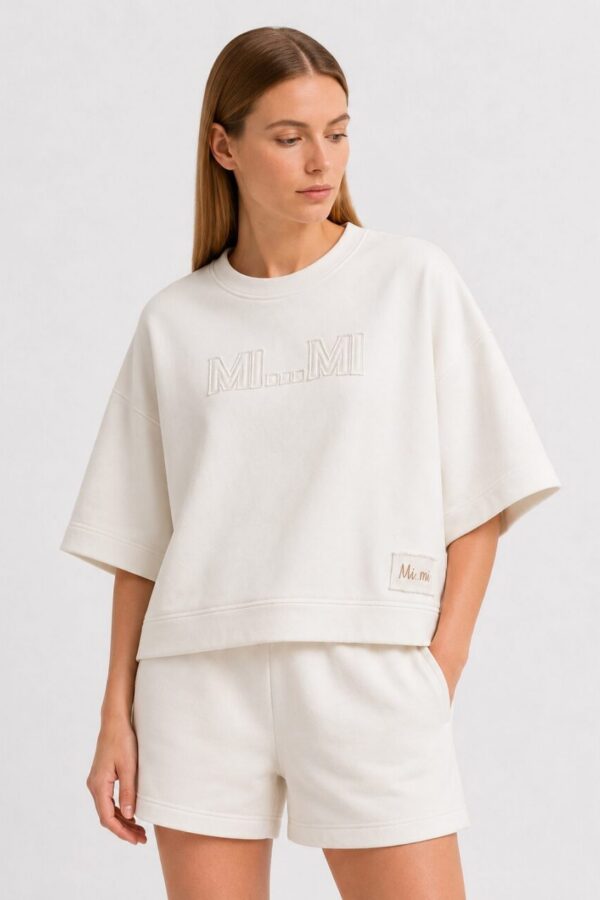 Bluza damska oversize kremowa z grubszej dzianiny